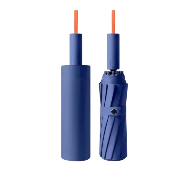 Guarda-chuva preto elegante design resistente ao vento Impermeável com proteção UV UPF50+ 72 varas de fibra de vidro Proteção azul