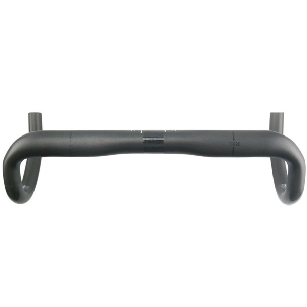 Guiador de estrada em carbono com arco compacto 400 mm superior 380 mm inferior preto com risca preta para bicicleta de estrada 1