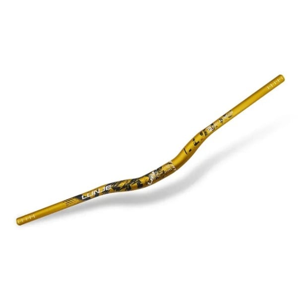 Guidons de vélo courbés 720 mm diamètre 31.8 mm élévation 30 mm en alliage d'aluminium forme ergonomique pour vélos de montagne jaune