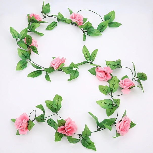 Guirlande artificielle de roses grimpantes rose