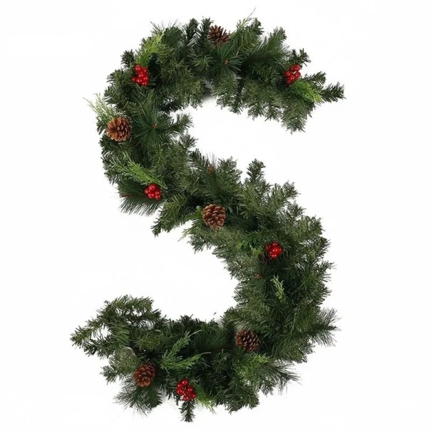 Guirlande de Noël 1,8 m en forme de S Décoration d'hiver pour portes, murs ou rampes Élégante décoration festive pour embellir l'intérieur 1