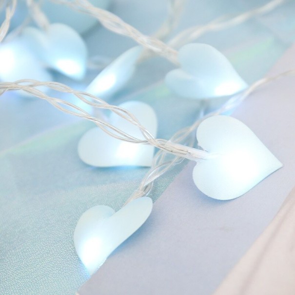 Guirlande lumineuse avec cœurs bleu 3 m