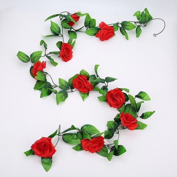 Guirnalda artificial de rosas trepadoras rojo