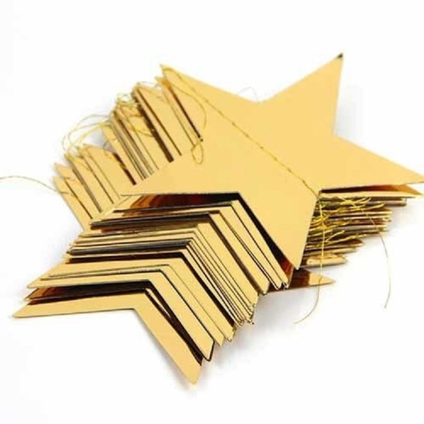 Guirnalda colgante con estrellas dorado