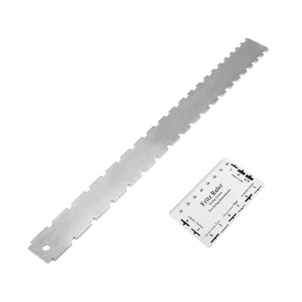 Guitar Gauge Set 2 pcs Long Gauge for Neck Straightness Check and Small String Height Gauge Stainless Steel Guitar Adjustment Tool 1