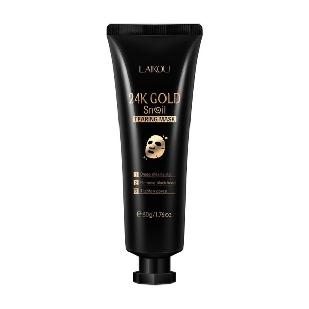 Guld peelingmaske med snegleekstrakt til at fjerne hudorme Ansigtspeelingmaske til at opstramme porer og mod hudorme Guld ansigtsmaske med dybderensende hud 50 g 1
