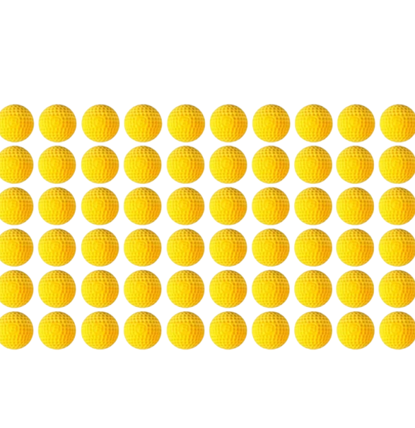 Gulede gule i skum 100 stk. diameter ca. 2,2 cm Runde kugler kompatible med Nerf Rival Erstatningsmunitions til børns skumvåben 1