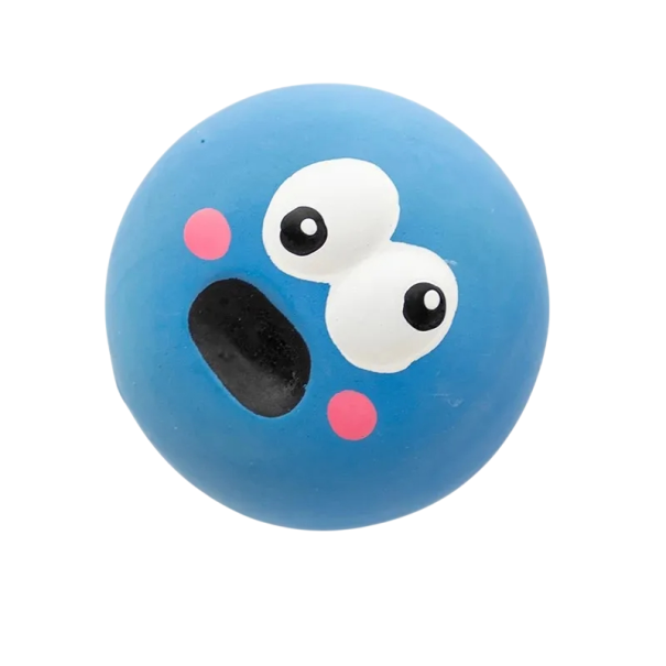 Gum ball voor honden, duurzame piepende kauwbal voor tandreiniging en interactieve spellen, diameter 5,5 cm blauw