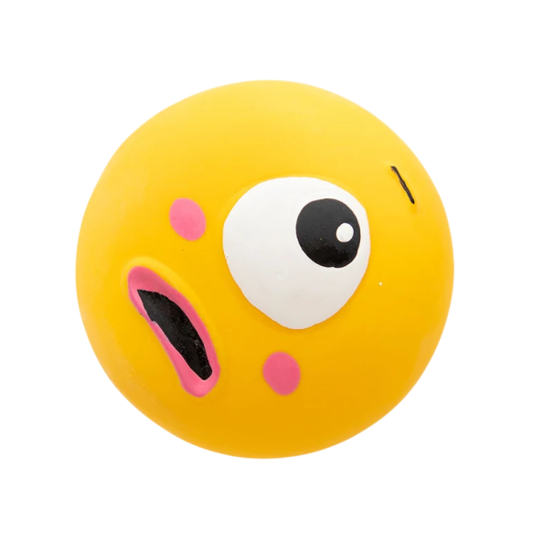 Gum ball voor honden, duurzame piepende kauwbal voor tandreiniging en interactieve spellen, diameter 5,5 cm geel