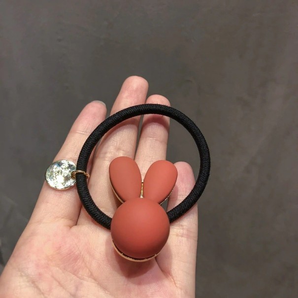 Gumička do vlasů s ozdobou oranžová