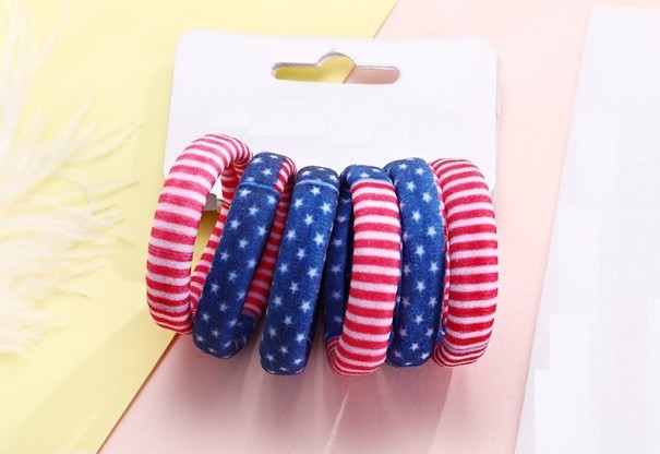 Gumières à cheveux avec motif - 6 pcs 24