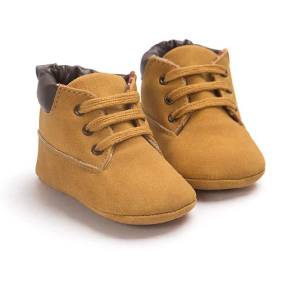 Gyerek bokapuhatalpú cipő sötét sárga 12-18 hónap