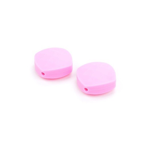 Gyerek szilikon gyöngyök négyzet alakú - 50 db rózsaszín