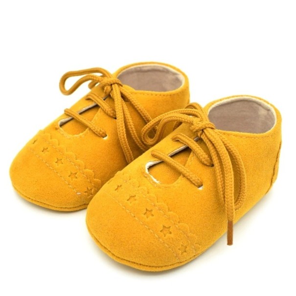 Gyermek bőr puhatalpú cipő A484 sárga 0-6 hónap