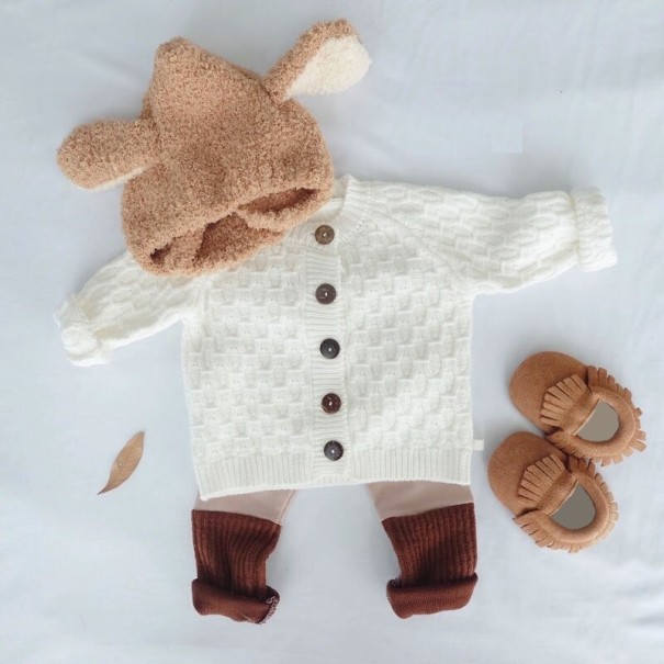 Gyermek pulóver L654 fehér 3-6 hónap
