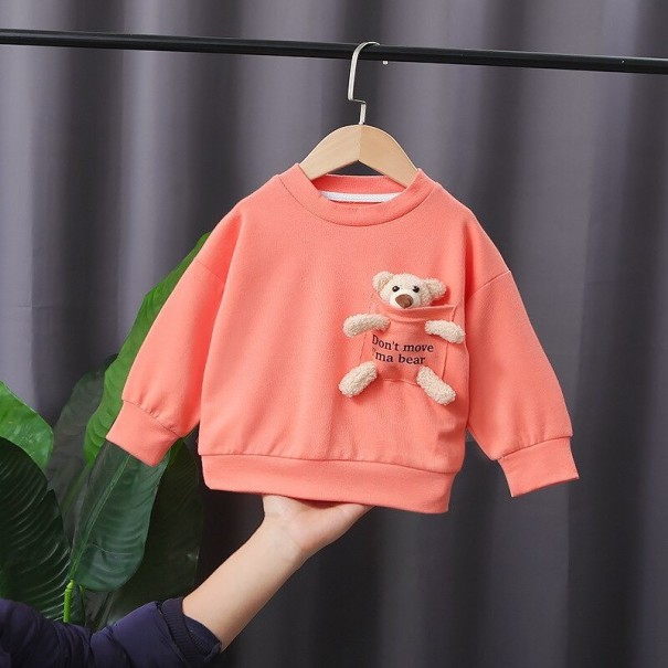 Gyermek pulóver medvével A2850 narancs 6-12 hónap