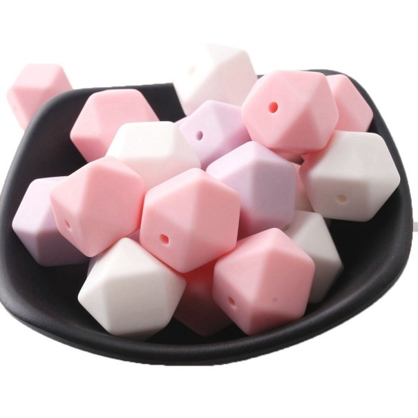 Gyermek szilikon gyöngyök - 20 db rózsaszín
