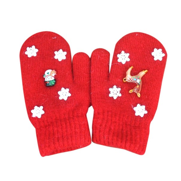 Gyermek téli kesztyű karácsonyi motívumokkal J1250 piros