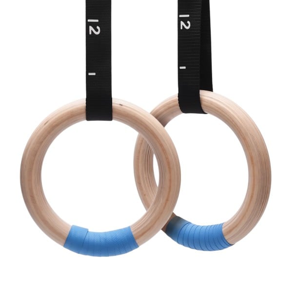 Gymnastikringe 28 mm par med remme 5,1 m og nummererede mærker til højdeindstilling til calisthenics, crossfit og styrketræning med egen vægt 1