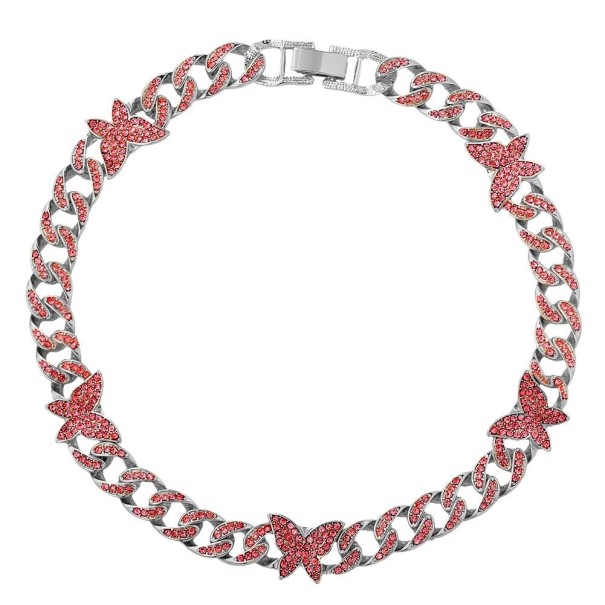 Γυναικείο choker κολιέ με πεταλούδες ασημί 2