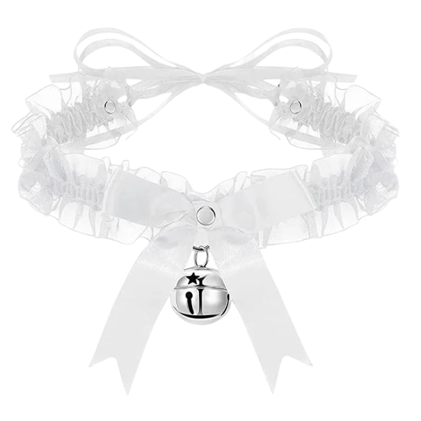 Γυναικείο choker με κουδουνάκι λευκό