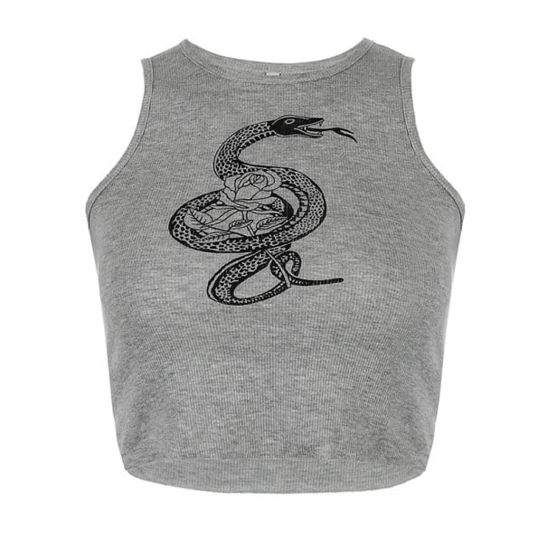 Γυναικείο crop top με τύπωμα φιδιού S
