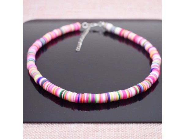 Γυναικείο κοραλλένιο κολιέ ουράνιο τόξο