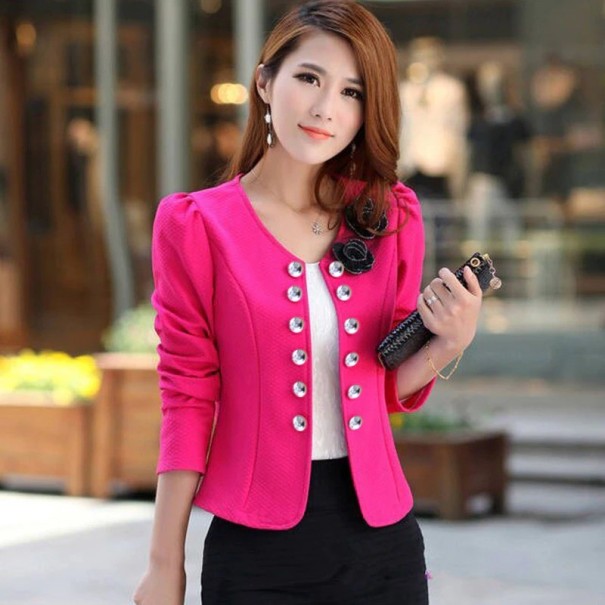 Γυναικείο σακάκι P1952 σκούρο ροζ S