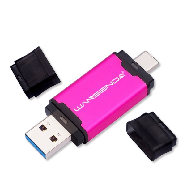 H27 USB OTG pendrive sötét rózsaszín 256GB