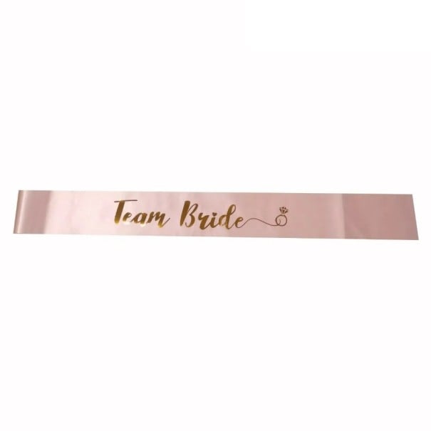 Häähattu Team Bride Vaaleanpunainen-Kultainen Satiini 156 x 9,5 cm Polttari 1