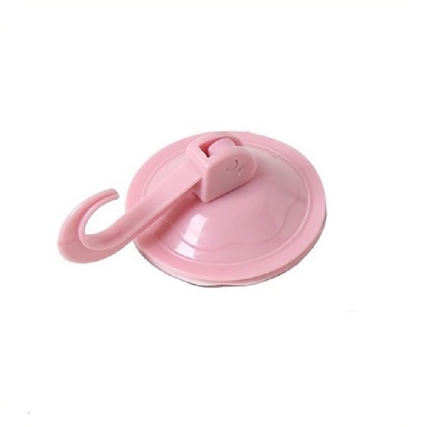 Haak met zuignap roze