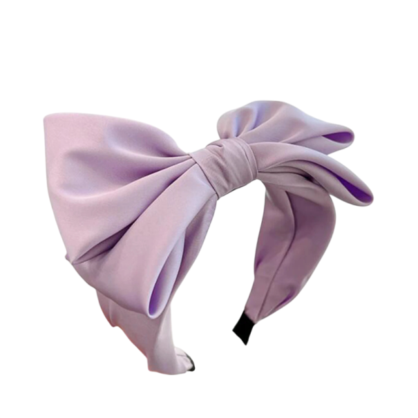 Haarband met grote volumineuze strik Universele maat Elegante feestelijke haarband Opvallende haaraccessoire voor bal bruiloft paars