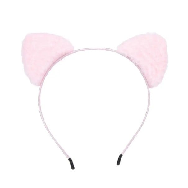 Haarband mit plüschigen Katzenohren Weiches, flauschiges Haarband Damen Karnevals- und Party-Haaraccessoire rosa