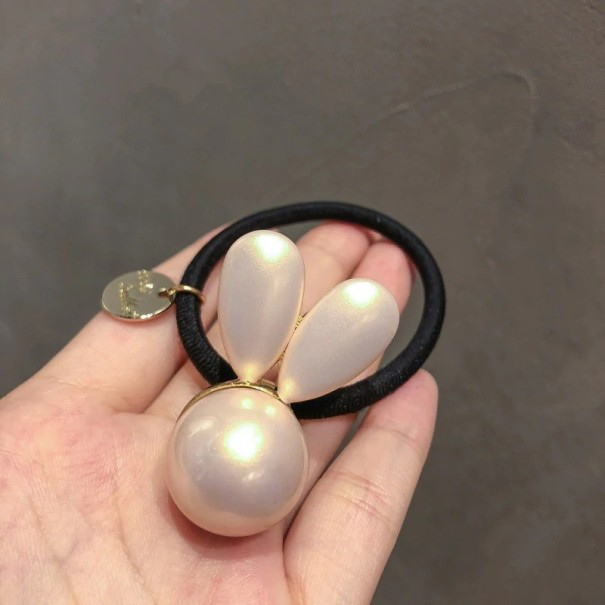 Haarelastiekje met decoratie wit