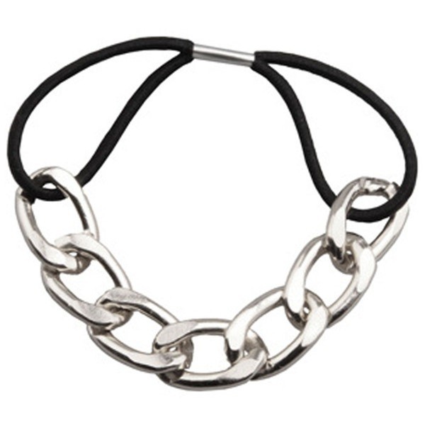 Haarelastiekje met ketting zilver
