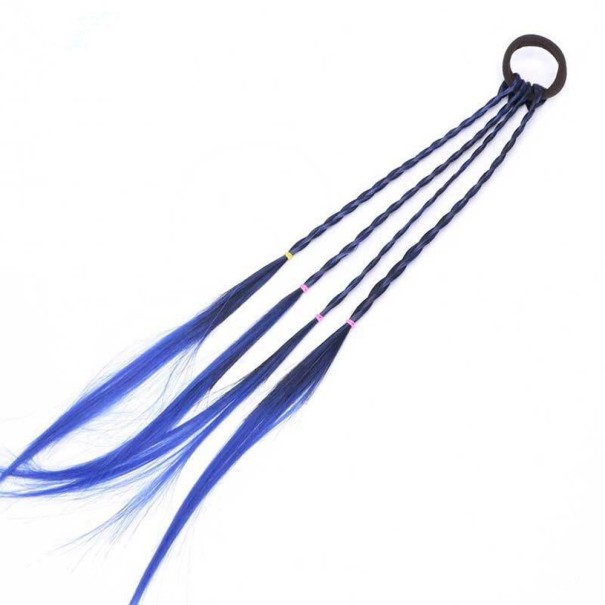 Haarelastiekje met vlechtjes blauw