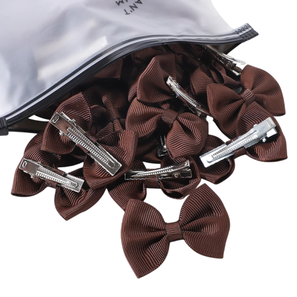 Haarschleifen, 10 Stück, Schleifenclips, elegante Haar-Accessoires, bunte Haarschleifen, stilvolle Haarspangen für Mädchen und Frauen braun