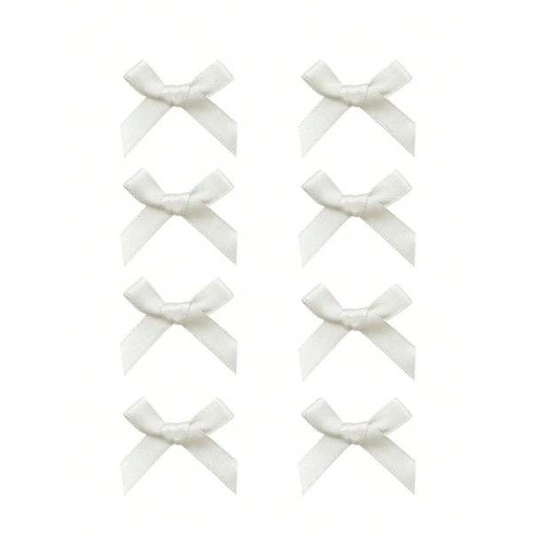 Haarschleifen 8 Stück Clips 4 x 4 cm Niedlicher Haarschmuck Kleine Schleifen an Clips Eleganter Haarschmuck Stylische Frisur für Mädchen weiß