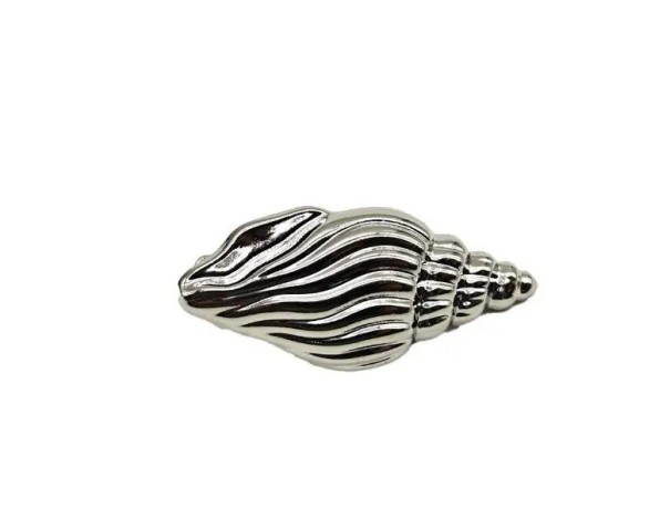 Haarspeld 1,5 x 2,2 x 4,7 cm Schelp Legering 7 g Elegante zilveren zee-accessoire voor haar stijlvolle accessoire zilver