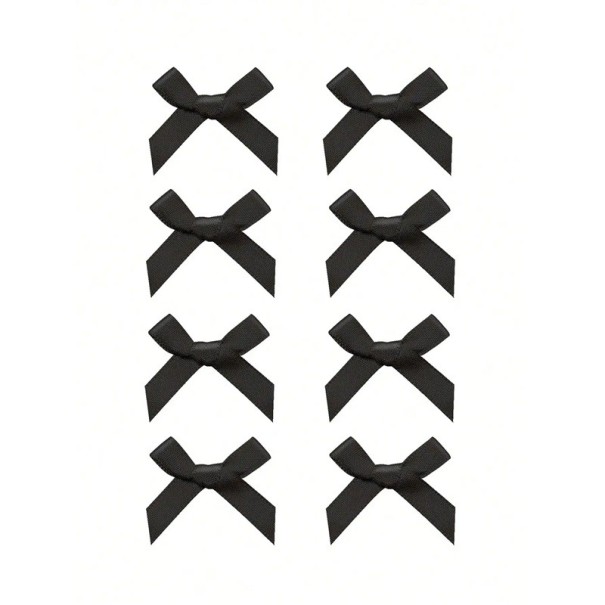 Haarstrikken 8 stuks Clips 4 x 4 cm Leuke haaraccessoires Kleine strikken op clips Elegante haarversieringen Stijlvol kapsel voor meisjes zwart