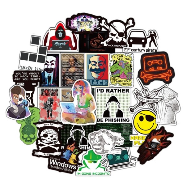 Hacker Stickers 50 pcs E236 1