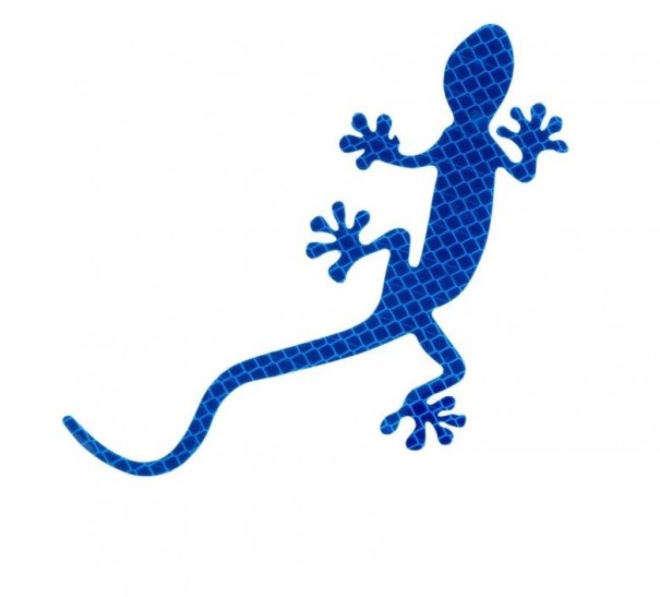 Hagedis auto sticker blauw