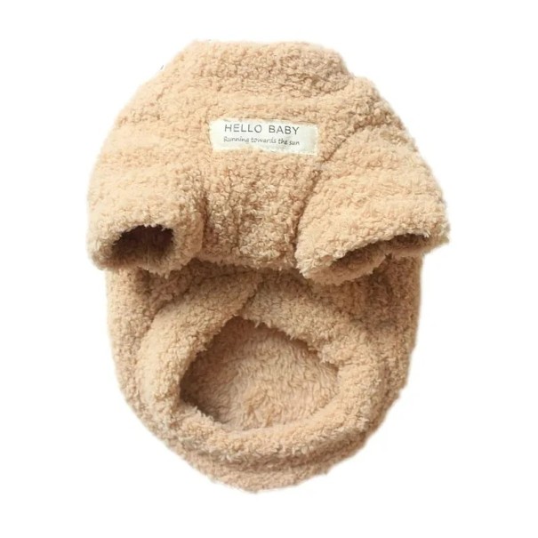 Haina caldă de iarnă pentru câini de talie mică Jachetă caldă de pluș pentru câini Jachetă fleece moale pentru căței Haina pentru câini 4 - 5 kg maro