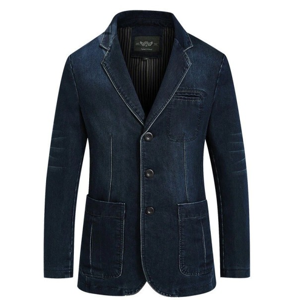 Haina din denim pentru bărbați albastru inchis M