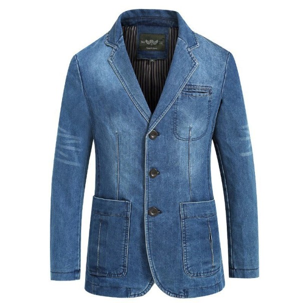 Haina din denim pentru bărbați albastru S