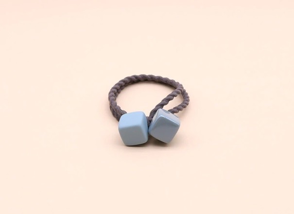 Hair Tie with Cubes blue