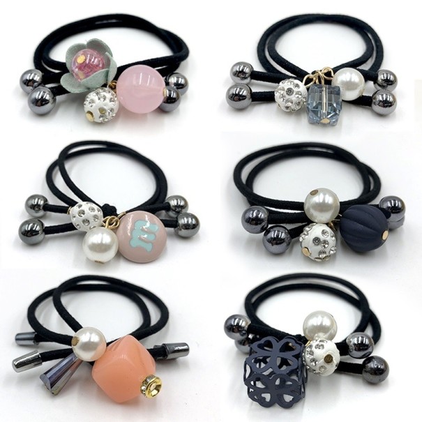 Hair Ties with Colourful Decorations - 6 pcs 2