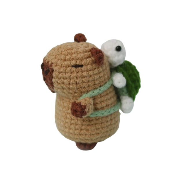 Häkelset Kapybara mit Schildkröte Niedliches Tier DIY Basteln Kreatives Häkelset mit Anleitung Originelles Weihnachtsgeschenk 1