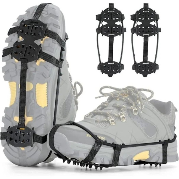 Halkskydd för skor 24 taggar 6 mm storlek 40–45 vinter broddar för gång på is och snö utomhus och vandring 1