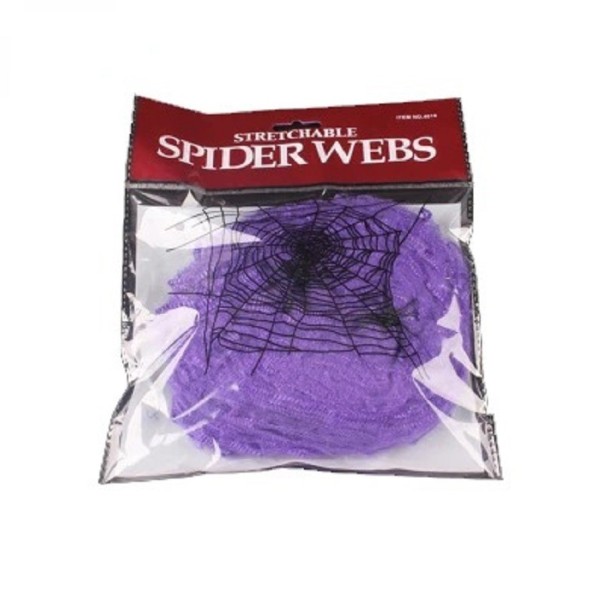 Halloween decoratie spinnenweb V101 paars